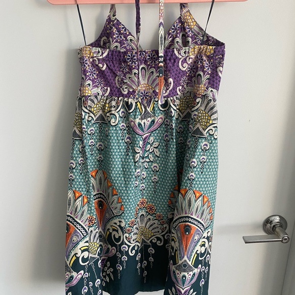 EXPRESS boho printed halter cotton dress Size 4 - Picture 7 of 8
